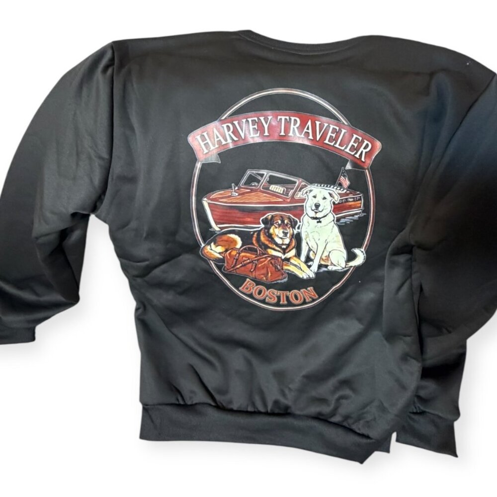 Harvey Traveler “Dogs & Boats” Crewneck Sweatshirt – Faux Fur Lined
